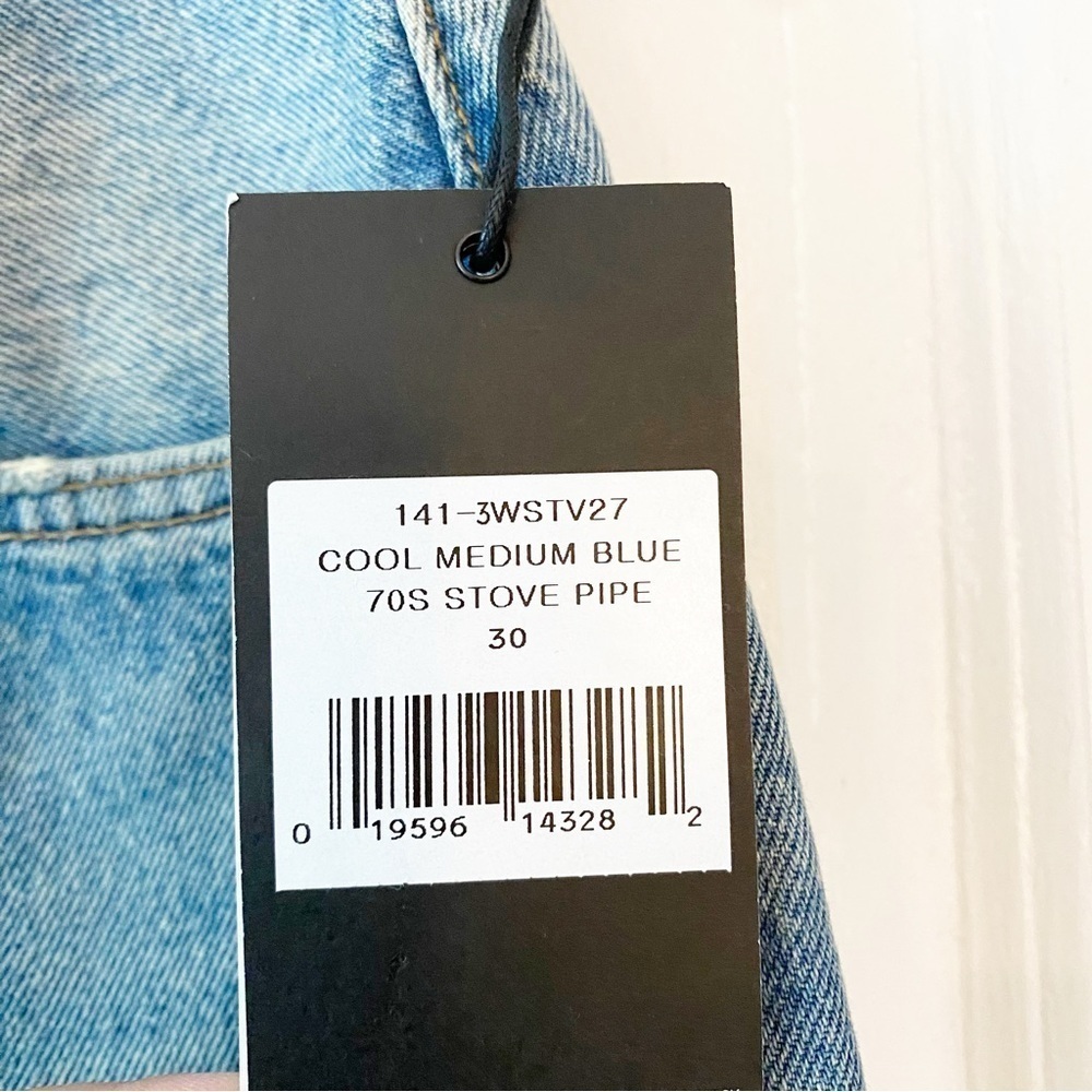 RE/DONE 70’s Stove Pipe Straight Leg Cropped Jeans NWT Medium Blue - Picture 14 of 16